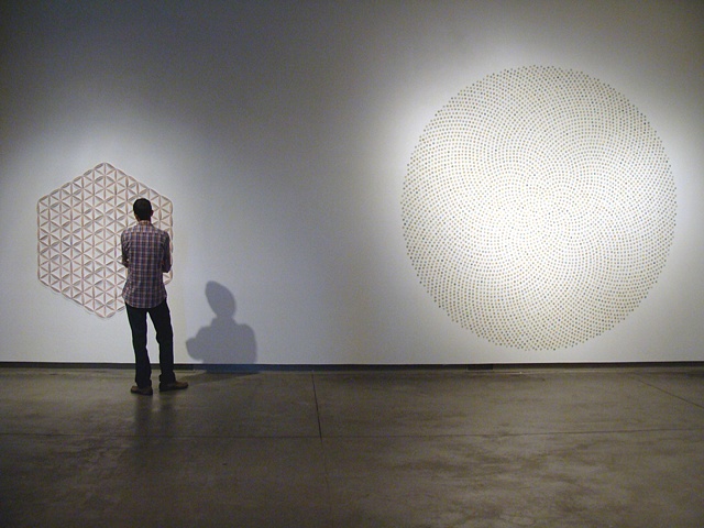 Installation using maps and pins for the 2009 Biennial Juried Exhibition titled Aggregate by Shannon Rankin