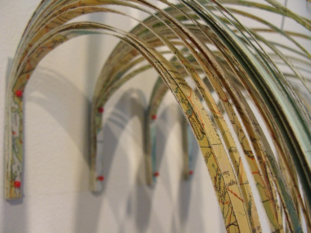 Installation using maps and pins for the 2010 CMCA Biennial by Shannon Rankin