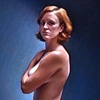 Figure With Blue Green Background