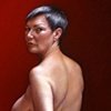 Figure With Crimson Background