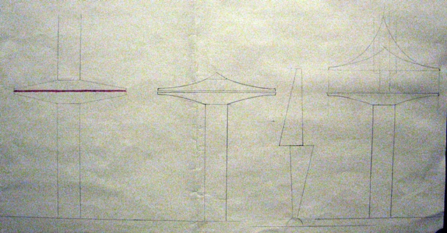 Preliminary sketches for "Radiation Shield Cross Section 12-A"