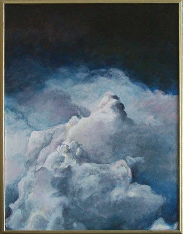 Clouds cumulonimbus acrylic on masonite painting lauren karrenberg