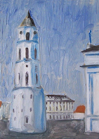 Oil on linen original artwork of lithuanian history by lauren karrenberg katedra