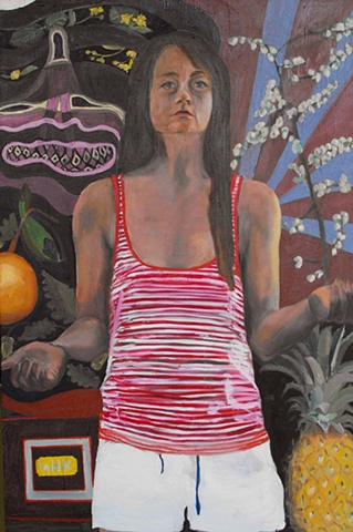 self portrait oil on canvas by lauren karrenberg