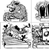 Selected Interior Header Illustrations for the Tilting House