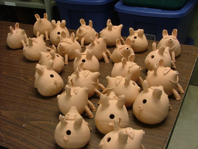 Salt Pigs Ready to be Glazed