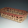 Clay Basket - #4 - Oatmeal with Red Top Edge