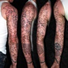Freehand koi sleeve after committing the linework.