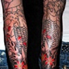 Koi sleeve after our first session of shading and color. This was our second overall session, note the cover up in the wrist area.