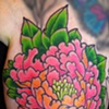 Peony is part of a floral half sleeve, in progress.