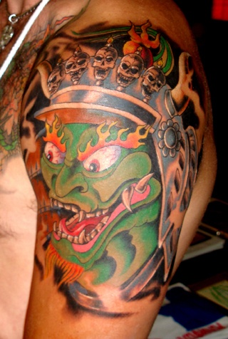 Green Oni Head