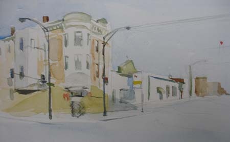 Chicago Cityscape, Watercolor
