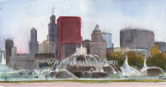 City scape, Watercolor