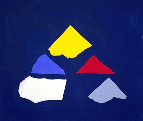 II/III oil and collage on paper drawing by brian severns