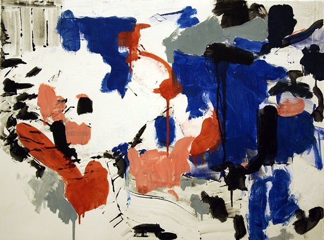 Untitled (Tow Path) monotype and oil on paper drawing by brian severns
