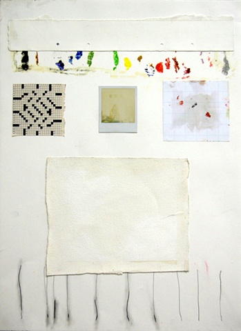 Grass oil, pencil, and collage on paper drawing by brian severns