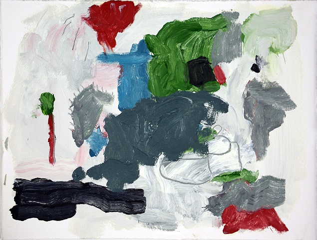 Near Julie's Farm oil and pencil on paper drawing by brian severns