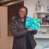 Niesha Thorne with her new painting