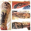 Hand Painted 80's Style Tattooed Sleeves, Details
