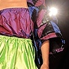 Pieced and Quilted Jacket with Lime Skirt