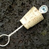 custom bubble wand necklace w/aquamarine (photo of wand)