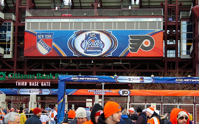 The 3rd base marquee greeting fans as they enter Citizens Bank Park.