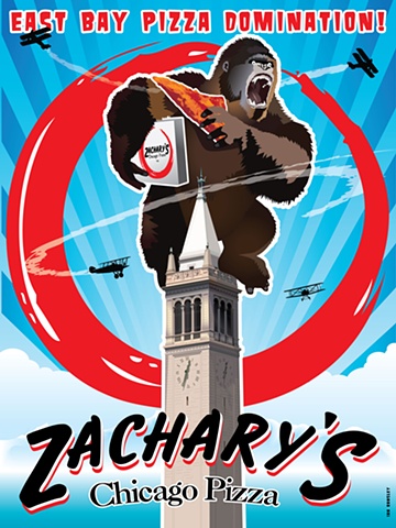 King Kong Zachary's Pizza Poster