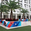 Super bowl XLIV Marriott Hotel patio planters