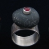 Large Pebble Rings with Gemstones