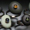 Small Pebble Rings with Gemstones