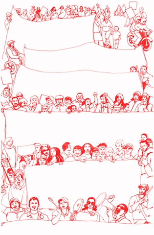illustration for Boston MayDay march highlighting Workers' and Immigrant Rights