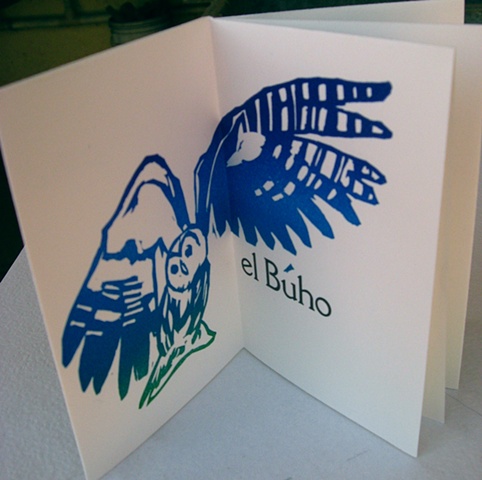 letterpress Spanish animals rainbow-roll linoleum print Penland