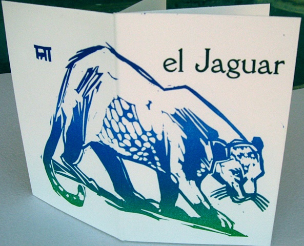 letterpress Spanish animals rainbow-roll linoleum print Penland