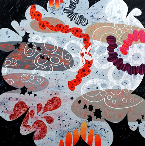 Abstract Painting Inspired By Animated Film And Medical Illustrations