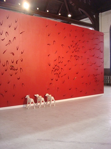 Like Lambs, east wall of goat horns
