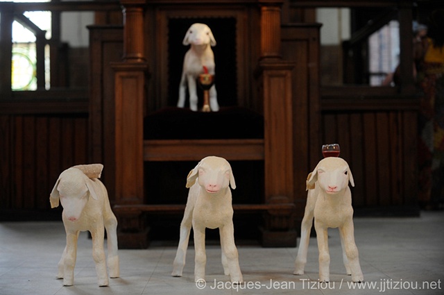 Like Lambs, detail, Christ Lamb & Apostle Lambs