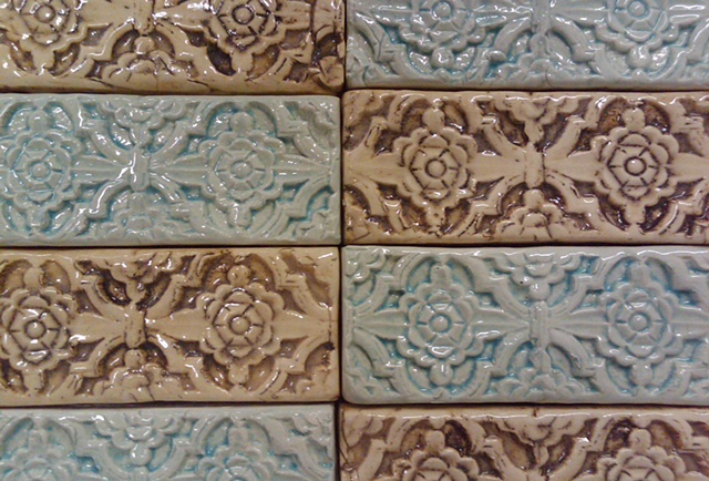Recreated Tiles from carved teak from India