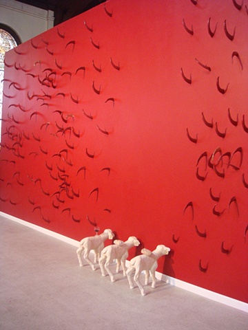 Like Lambs, west wall of goat horns.
