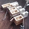 Finished rubber molds of plaster mold parts.