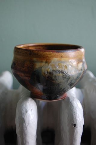 russet porcelain teabowl