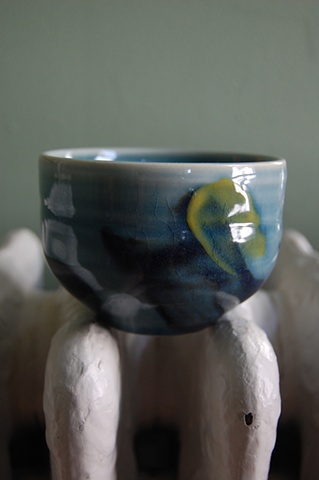 electric blue teabowl