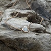 :: 14 karat rose gold diamond bezel necklace ::