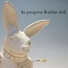Rabbit doll sculpture in progress.