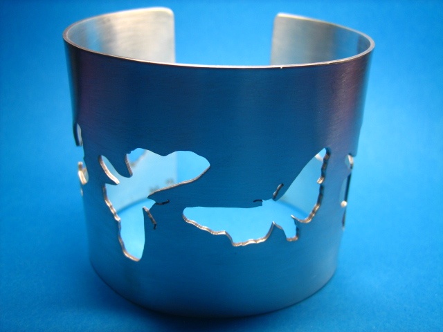 sterling silver cuff with moths cut out flying handmade sydney australia