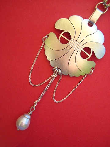 sterling silver pendant pearl chains domed sydney australia handmade