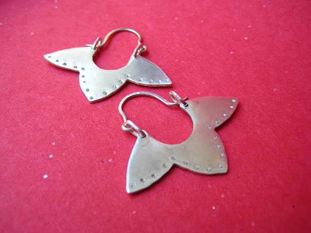 Tags jewelry earrings metal hoop metalwork  ceeb wassermann japanese petal flower sydney australia dots jewellery
