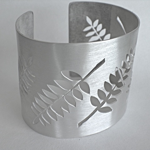 Jewelry Bracelet Cuff satin plants fern silver sterling wide etsymetal wedding bridal DUST Team handmade cuff 