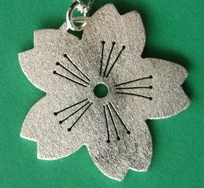  jewelry, pendant, necklace, metal, chain, metalwork, sterling silver, sakura, cherry blossom, flower, japanese, sydney, australia, handmade,contemporary 