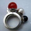 Dragon Vein Fire Agate Ball Stacking Ring