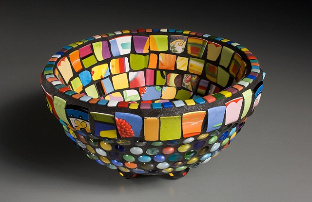 Mosaic mixed media bowl